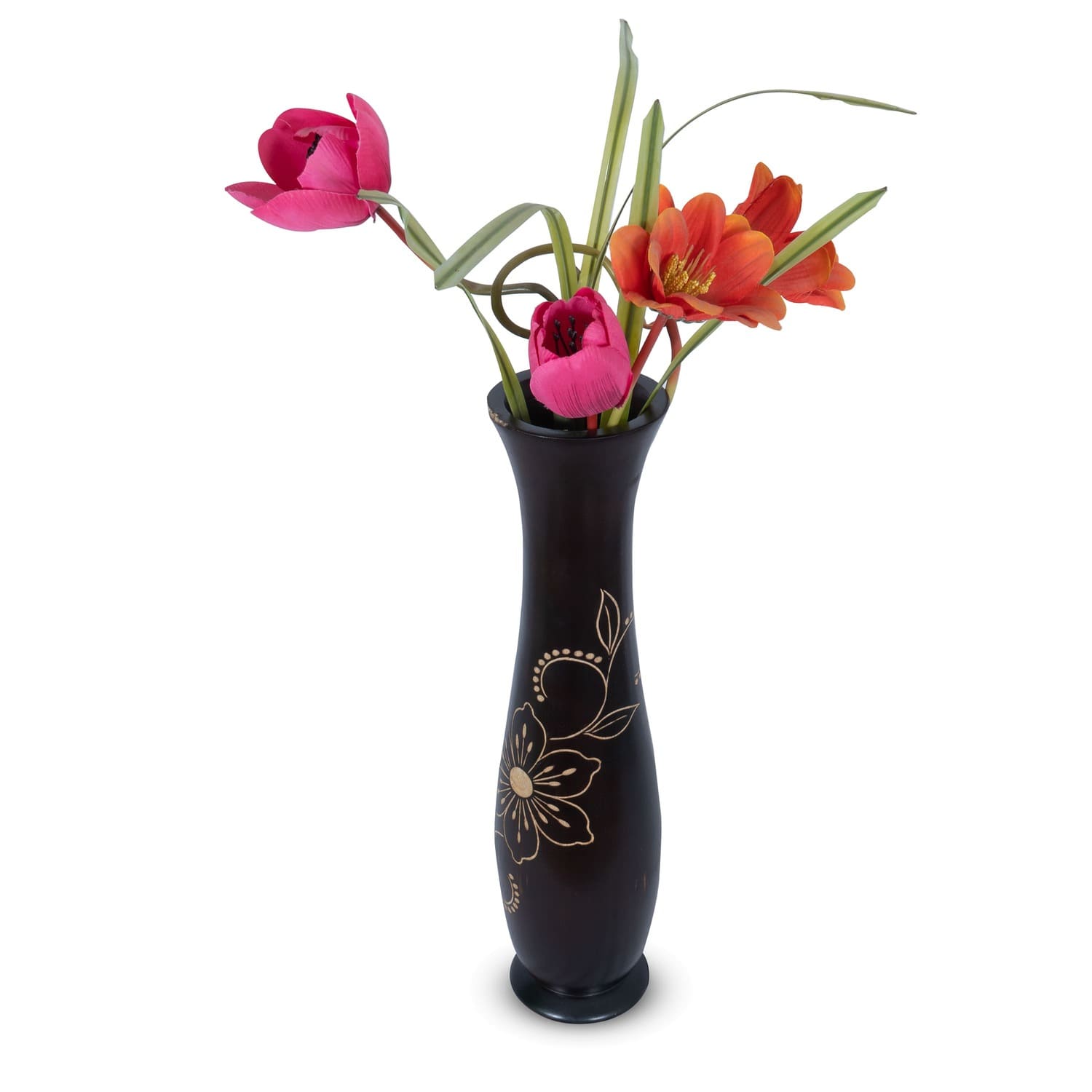 Classical Youth Wooden Hand-Crafted Flower-Vase for Home/Office/Bedroom/Living Room/Interior Decor