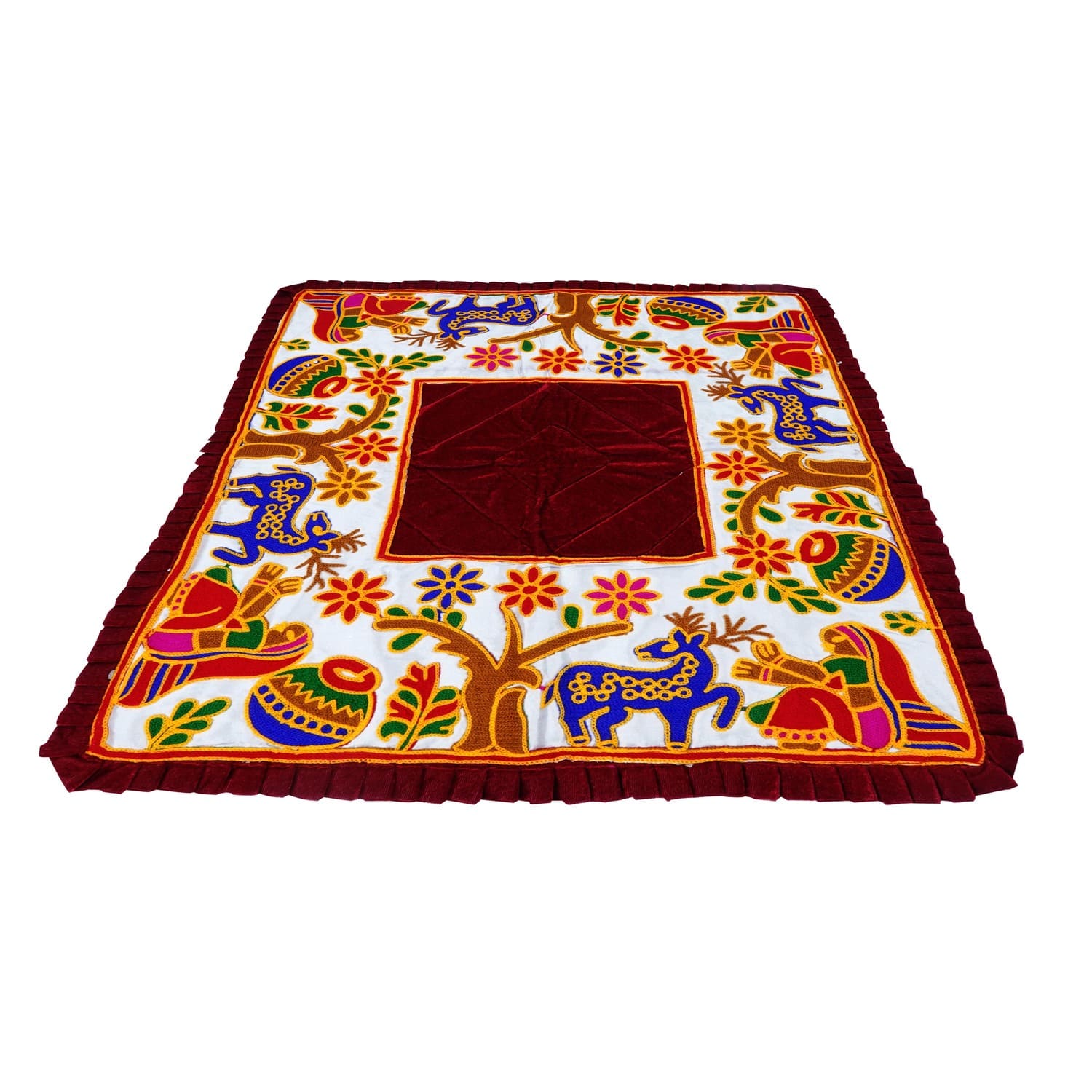 velvet embroidery pooja Asan and prayer mat