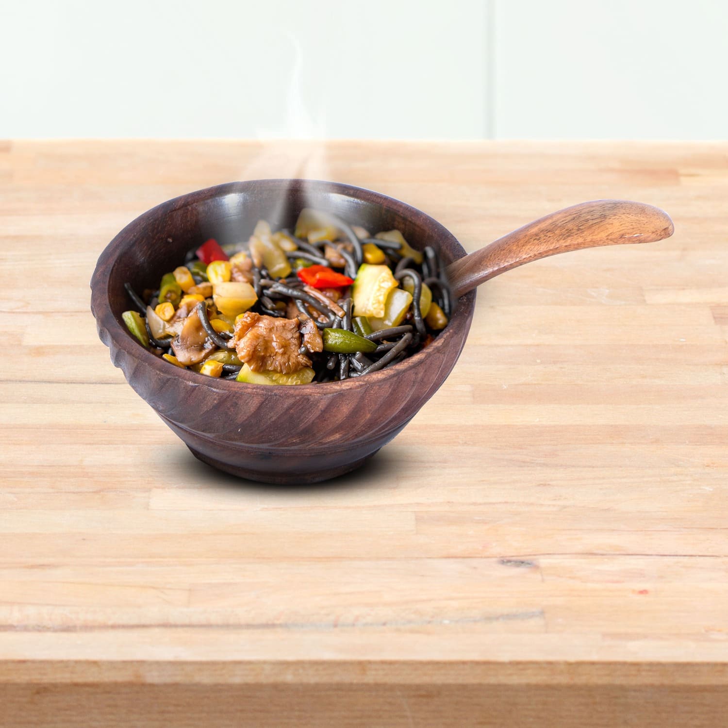 wooden bowl set and spoon in antique design