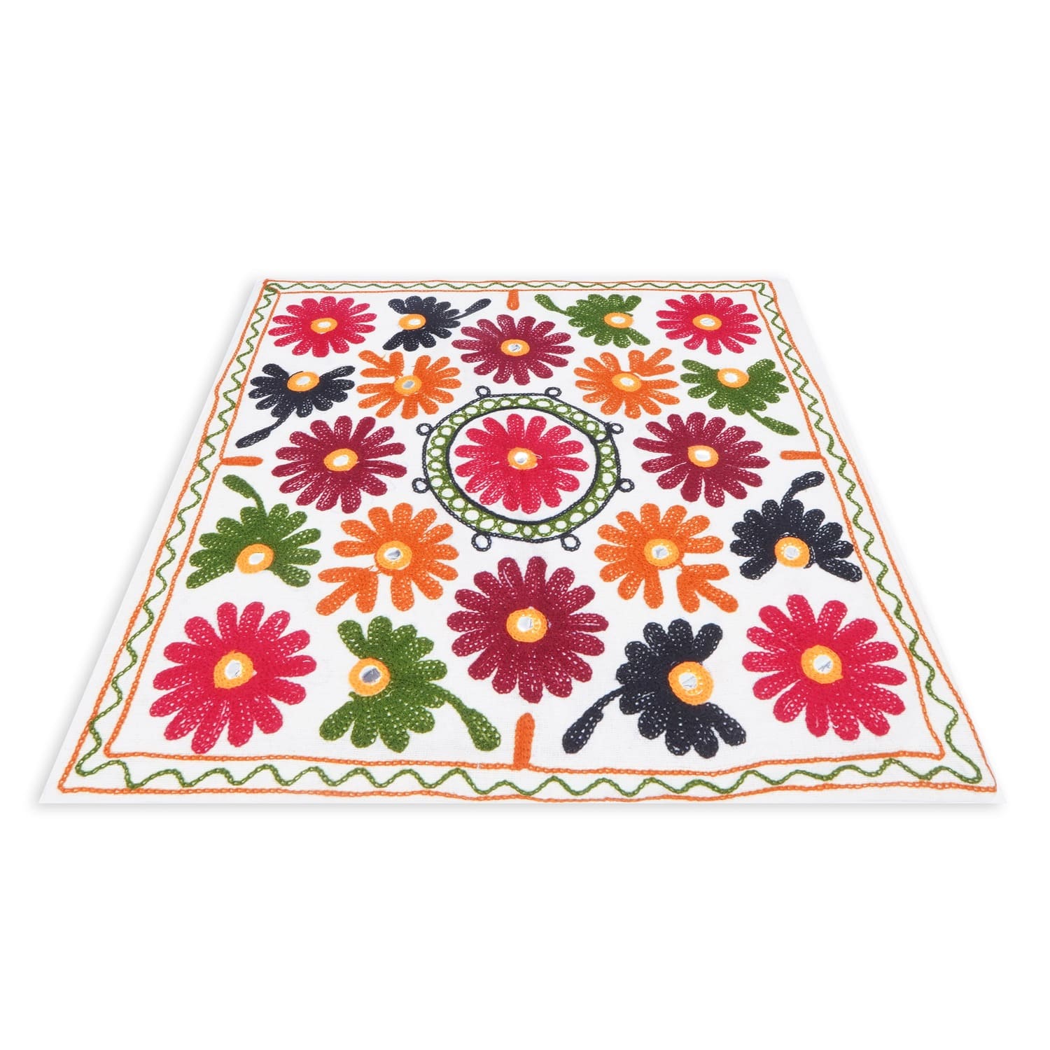 Maharanis Exclusive Rajasthani Multi-Colour Thread Work Cushion Cover