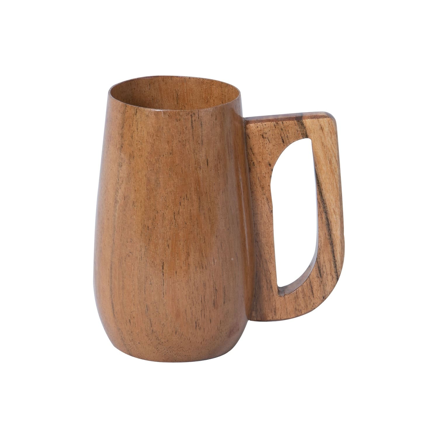 Servanam Furniture Natural Teakwood Cup/Mug with Big Handle for Coffee, Tea, Juice & Beverages | Food Grade, Hot & Cold Safe, BPA Free & Natural Finish